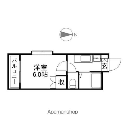ハニービル[1K/17m2]の間取図