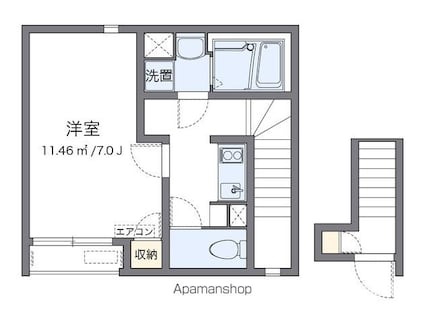 クレイノフローリ[1K/26.96m2]の間取図