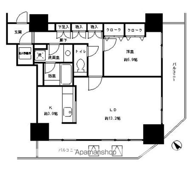 トレステージ目黒[1LDK/57.4m2]の間取図