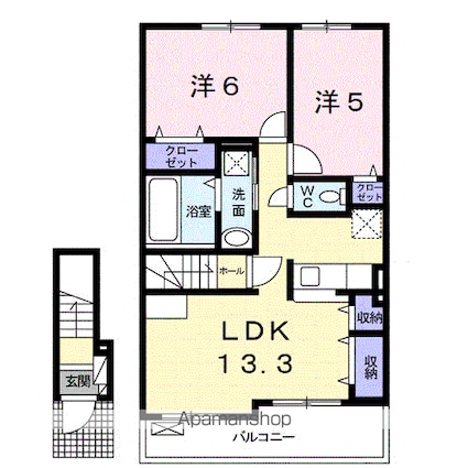 ネオ・エリタージュ[2LDK/58.04m2]の間取図