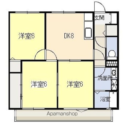 エテルノマンション[3DK/59.04m2]の間取図