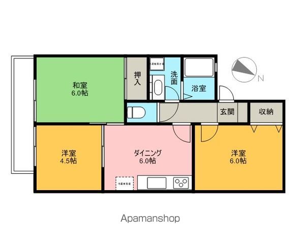 【日野市南平のアパートの間取り】