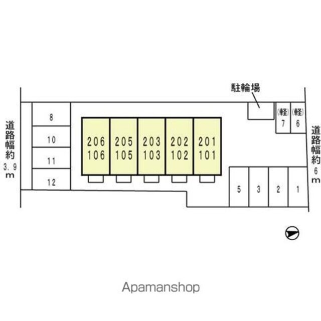 和歌山県和歌山市島崎町３丁目[1K/26.71m2]の配置図