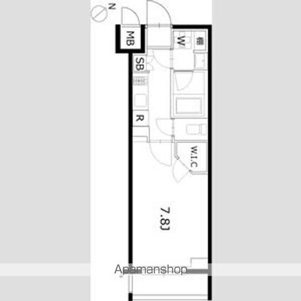 ケーディーエックスレジデンス豊洲[1K/26.85m2]の間取図