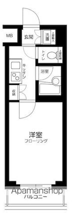 ルーブル中野富士見町伍番館[1K/20.25m2]の間取図