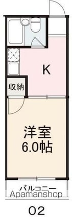 コートオリーブⅢ[1K/19.44m2]の間取図