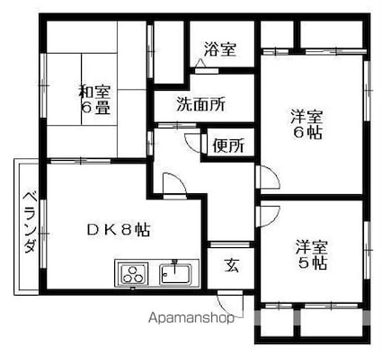 ニューエルディム増成[3DK/67.24m2]の間取図
