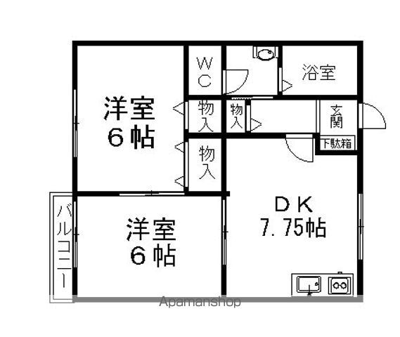 名鉄豊田線 梅坪駅 徒歩3分 2階建 築26年の間取り写真