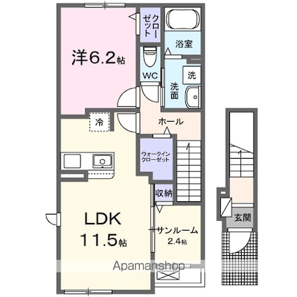 グランドハイツⅠ[1LDK/50.96m2]の間取図