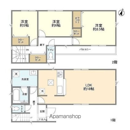 Ｋｏｌｅｔ新座新堀０２[3LDK/92.34m2]の間取図