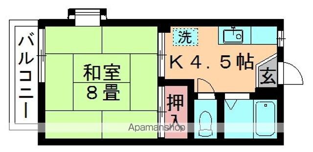 ペアシティルネッサンス[1K/24.5m2]の間取図
