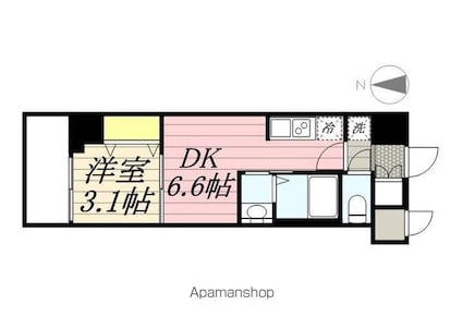 ジニア深川住吉[1DK/25.78m2]の間取図