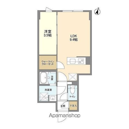 ウェルスクエア駒場東大前[1LDK/31.57m2]の間取図