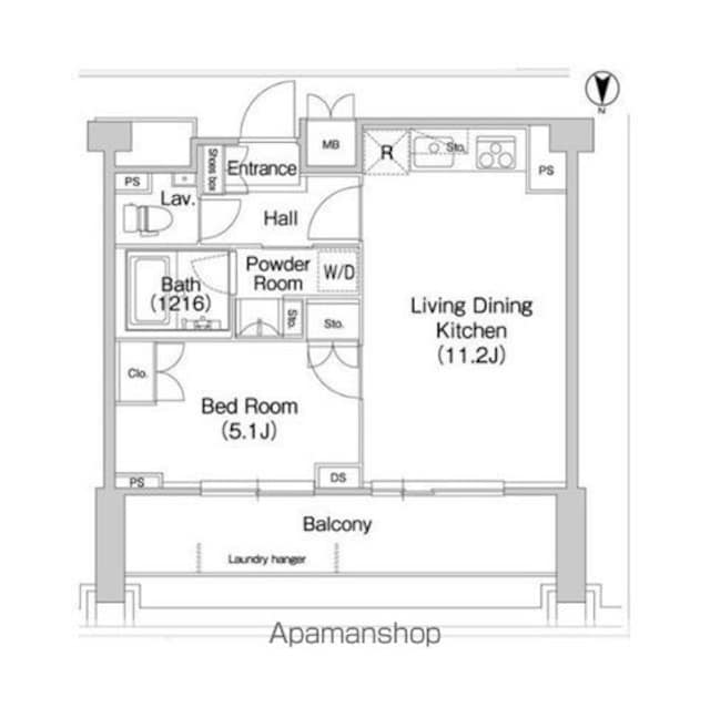 東京都世田谷区池尻４丁目[1LDK/39.78m2]の間取図