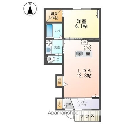 グレーシア[1LDK/47.89m2]の間取図