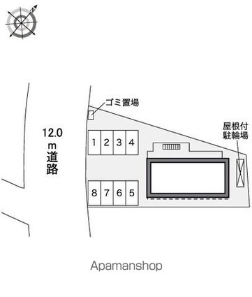 レオパレスエトワール惣社[1K/23.18m2]の配置図