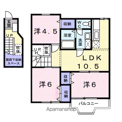 レーベン中畝　Ｄ[3LDK/65.57m2]の間取図