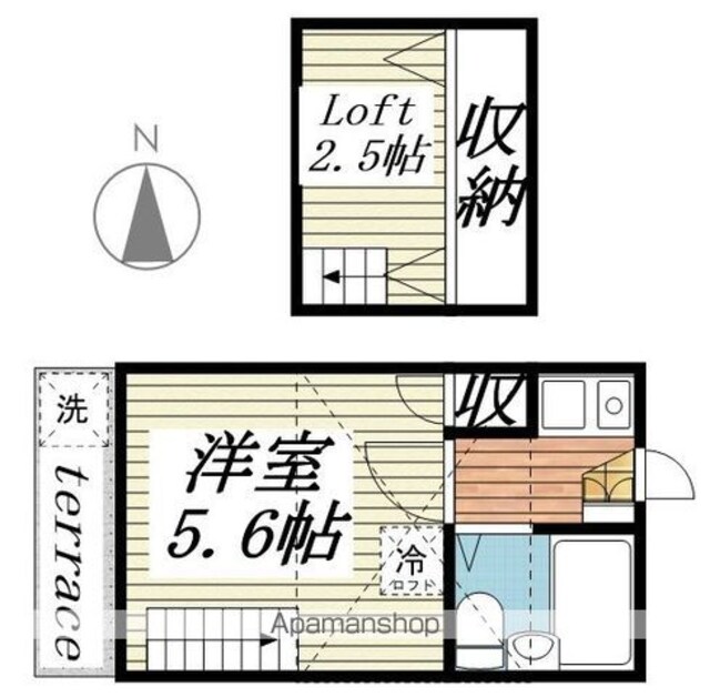 ブランカ下高井戸[1K/14.21m2]の間取図