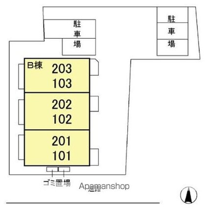 センターハウス　Ｂ棟[2LDK/59.57m2]の配置図