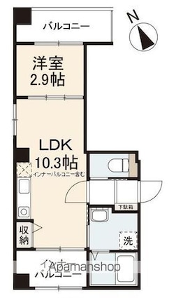 プレシャスタイム瓦町[1LDK/31.15m2]の間取図