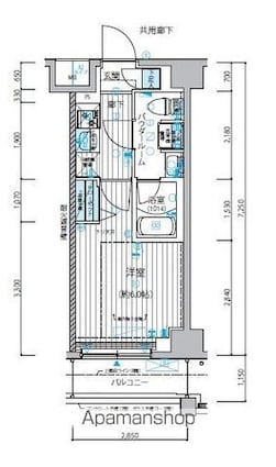メインステージ立川Ⅳ[1K/20.66m2]の間取図