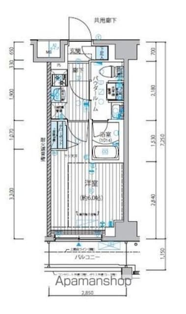 メインステージ立川Ⅳ[1K/20.66m2]の間取図