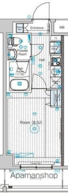 フュージョナル東墨田[1K/25.92m2]の間取図