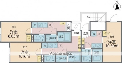 カインドネス東大和Ｓｏｕｔｈ[1K/20.24m2]の間取図