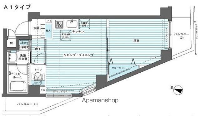 フェニックス板橋本町[1K/36.82m2]の間取図