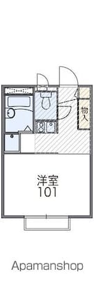 レオパレスＡＬＢＡ[1K/19.87m2]の間取図