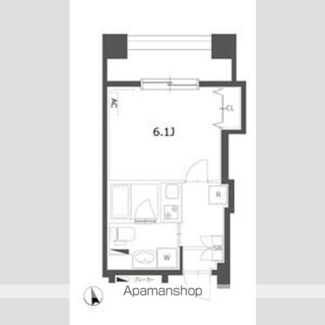 アプレシティ椎名町[1K/21.95m2]の間取図