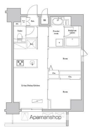 ＳＰコート両国[2LDK/40.81m2]の間取図