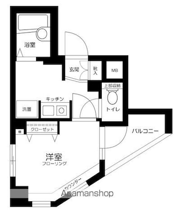 東京都港区南麻布２丁目[1K/20.67m2]の間取図