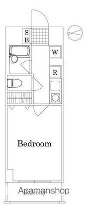 サンテミリオン八王子中町[1K/23.85m2]の間取図
