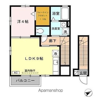 ルミエール　ＡＢ[1LDK/38.8m2]の間取図