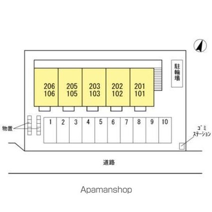 メゾンさくら[1LDK/33.48m2]の配置図