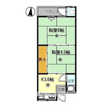 乙井マンション[2K/30.92m2]の間取図