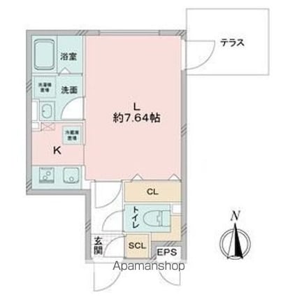 ｑｕａｄｏｒ御器所[1K/25.75m2]の間取図