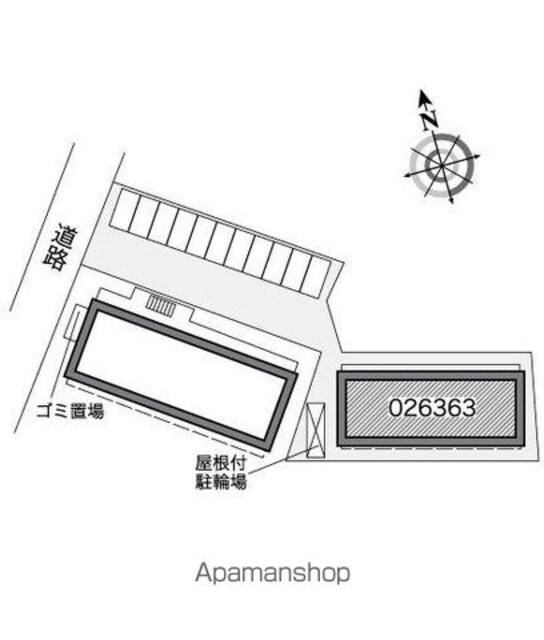 レオパレススターダスト[1K/23.71m2]の配置図