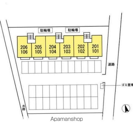 セジュール笹川[1LDK/40.2m2]の駐車場