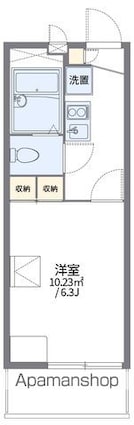 レオパレスＳＡＫＵ[1K/19.87m2]の間取図