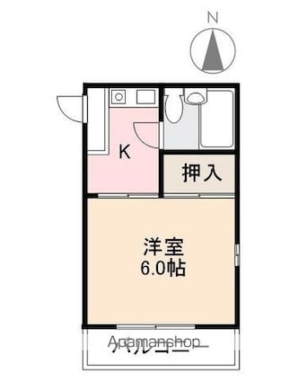 コート紙町Ⅶ[1K/18.36m2]の間取図