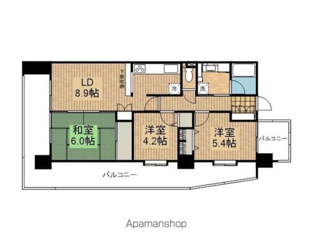 トーカンジェネラス開運橋[3LDK/64.2m2]の間取図