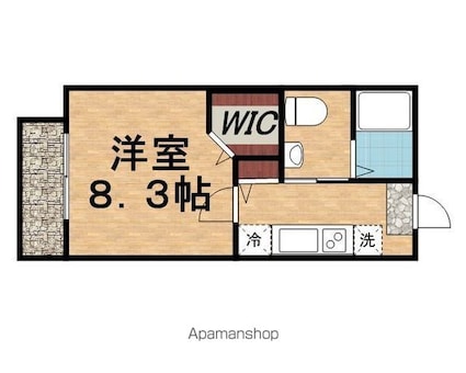グリーンビラ・松峰Ａ[1K/28.21m2]の間取図
