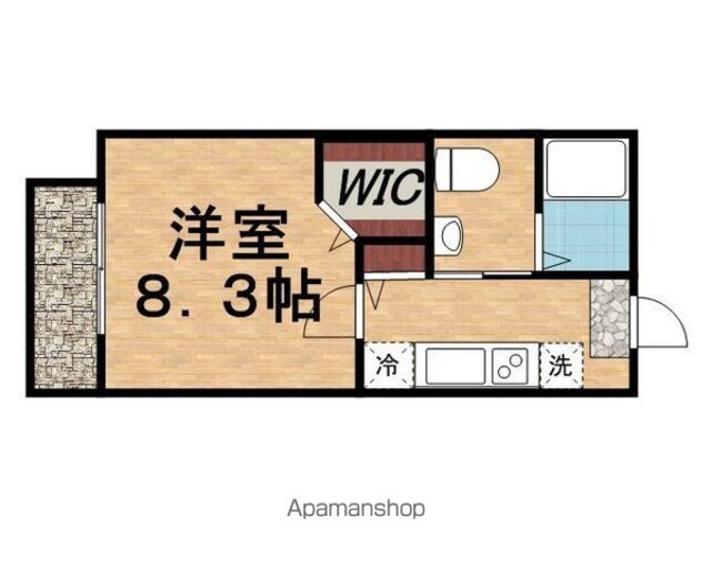 グリーンビラ・松峰Ａ[1K/28.21m2]の間取図