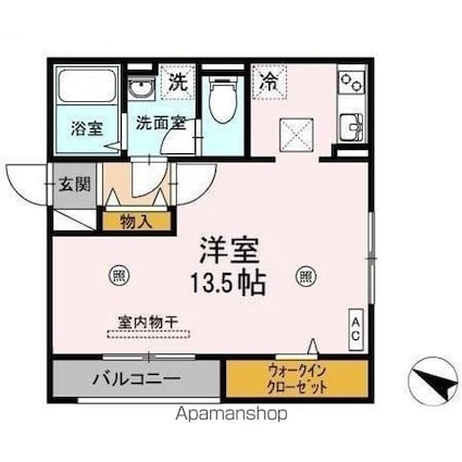 フォレスト・コート[1R/34.76m2]の間取図