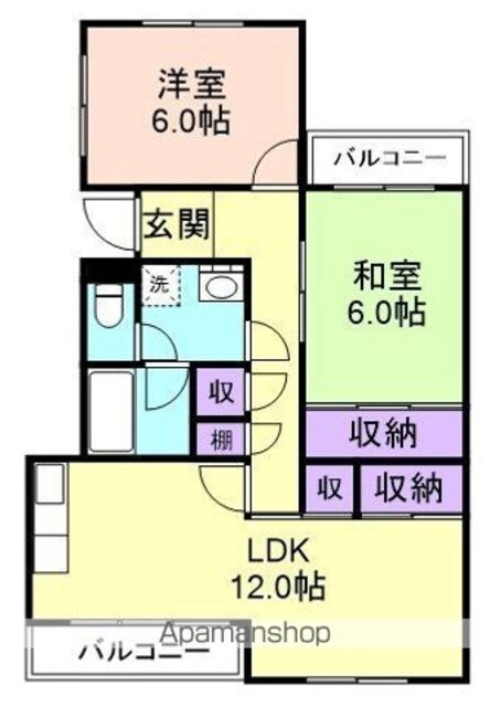 和歌山県和歌山市西浜[2LDK/72.32m2]の間取図