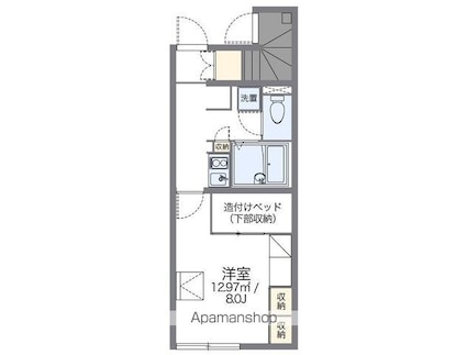 レオパレス清水Ⅱ[1K/23.61m2]の間取図