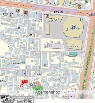 メインステージ中野坂上[1R/19.04m2]の配置図