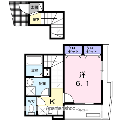 カーサ　プラシード 203 ｜ 神奈川県横浜市保土ケ谷区霞台52-18（賃貸アパート1K・2階・27.40㎡） その2